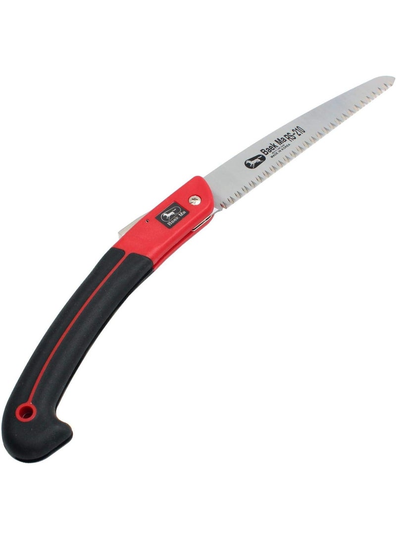 بايك ما منشار تقليم قابل للطي احترافي من بايك ما (RS-210) مصنوع من الفولاذ المقاوم للصدأ، صنع في كوريا، مثالي للاستخدام المنزلي والحدائق الخارجية - Image 2